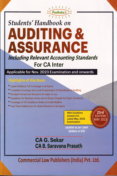 Students Handbook on Auditing and Assurance for CA Inter New Syllabus