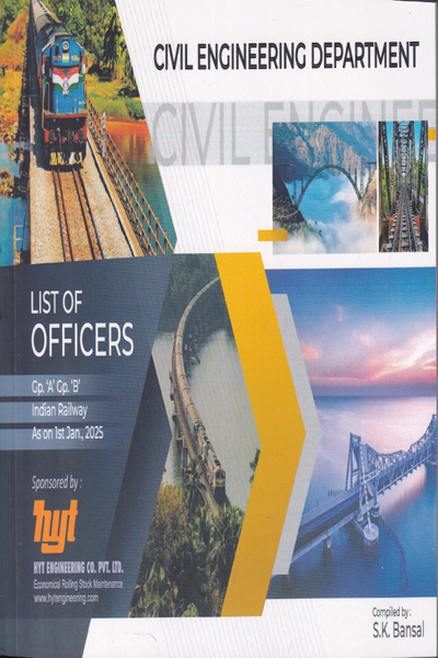 List of Officers Group A and Group B Civil Engineering Department on Indian Railways as on 1st January 2025