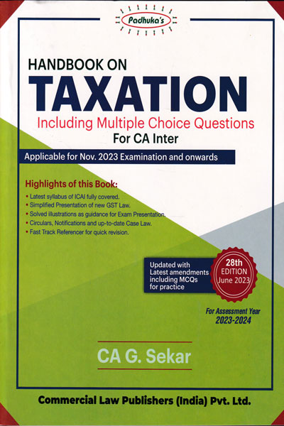 Handbook on Taxation Including MCQ for CA Inter Applicable for Nov 2023 Examination