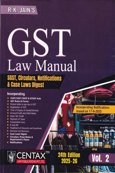GST Law Manual 2025-26 In 2 Vols