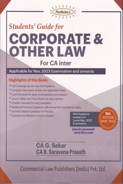 Students Guide for Corporate and Other Law for CA Inter New Syllabus
