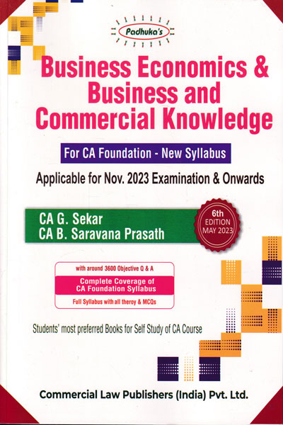 Business Economics and Business and Commercial Knowledge for CA Foundation