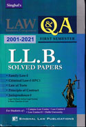 Law Students Companion Q and A LLB Solved Papers First Semester 2001-2021