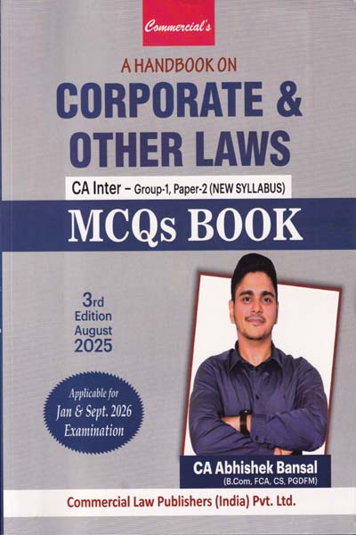 A Handbook on Corporate And Other Laws MCQs Book CA Inter Group 1 Paper 2 New Syllabus