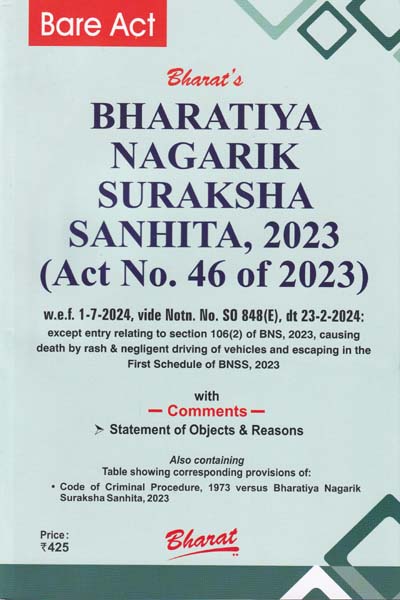 Bharatiya Nagarik Suraksha Sanhita 2023 Bare Act