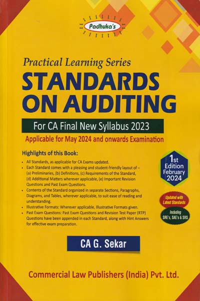 Practical Learning Series Standards on Auditing for CA Final New Syllabus 2023 Applicable for May 2024 and Onwards Examination