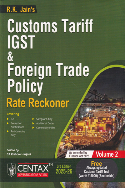 Customs Tariff IGST and Foreign Trade Policy Rate Reckoner in 2 Vol 2025-26