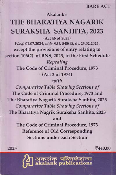 The Bharatiya Nagarik Suraksha Sanhita 2023 Bare Act
