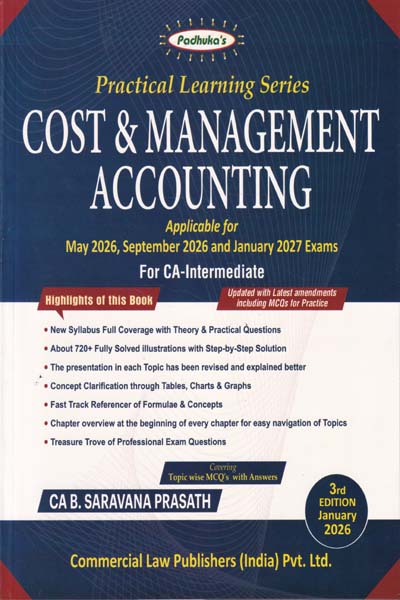 Practical Learning Series Cost and Management Accounting For CA Intermediate Applicable for May September 2026 and January 2027 Exams 