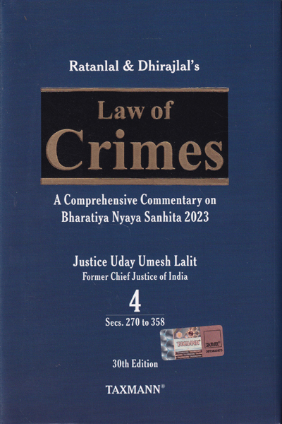Law of Crimes A Comprehensive Commentary on Bharatiya Nyaya Sanhita ed. 2025 in 4 Vols